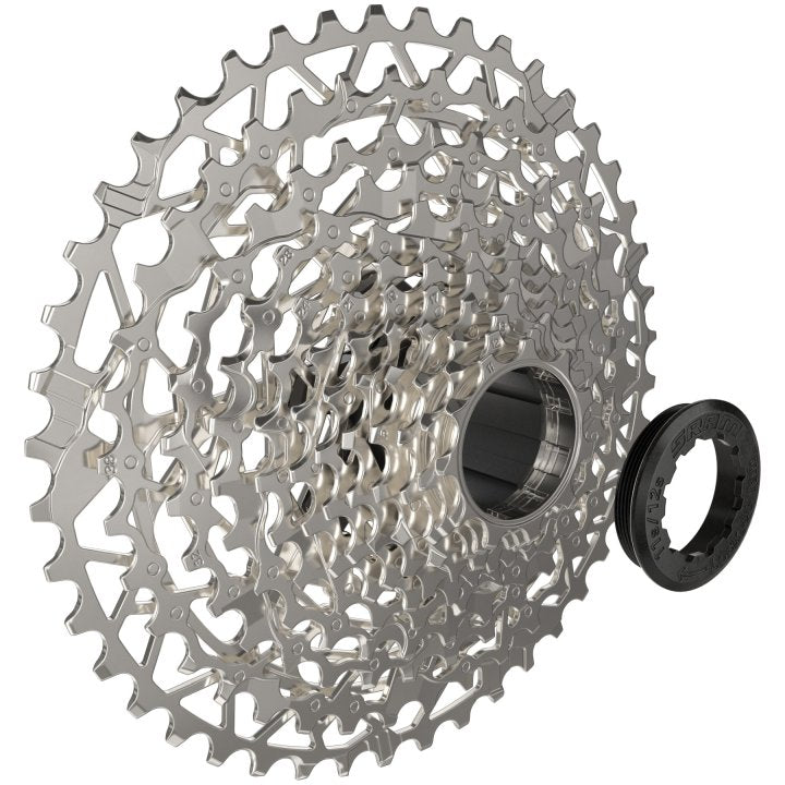 SRAM PG-1231 XPLR 12-Speed 11-44T Gravel Road Bike Cassette - Chrome- Silver
