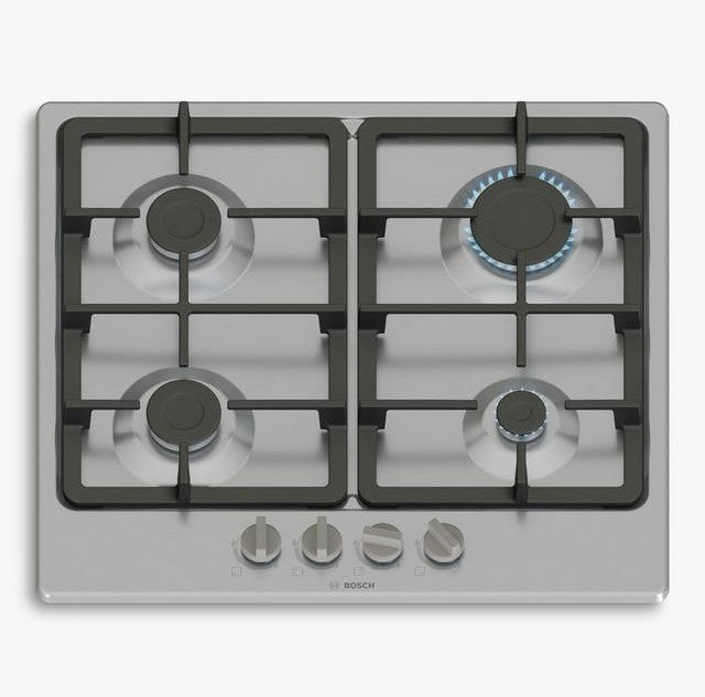 Bosch Series 4 PGP6B5K90 60cm 4-Burner Integrated Gas Hob - Stainless Steel
