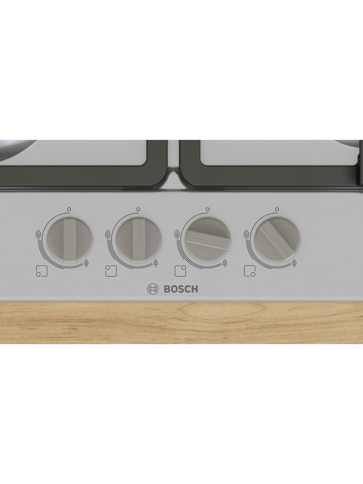 Bosch Series 4 PGP6B5K90 60cm 4-Burner Integrated Gas Hob - Stainless Steel