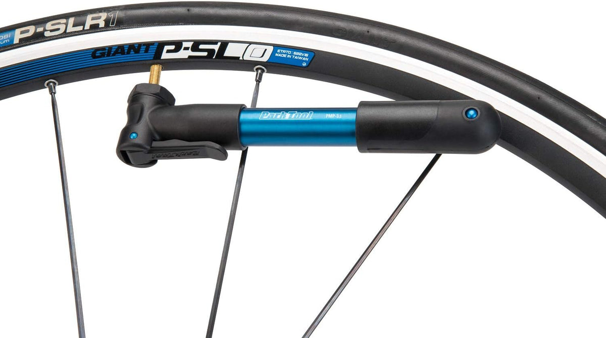 Park Tool PMP-3.2B Aluminium Compact Portable Micro Bicycle Hand Pump - Blue