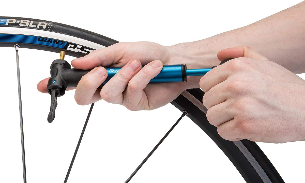 Park Tool PMP-3.2B Aluminium Compact Portable Micro Bicycle Hand Pump - Blue
