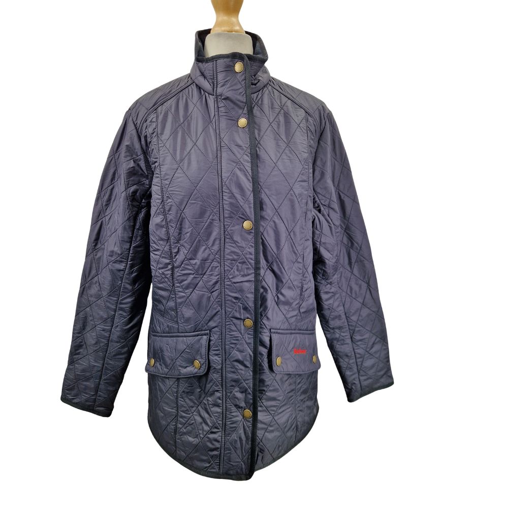 Barbour Cavalry Women's Slim Fit Polarquilt Zip Jacket - Dark Navy - UK 14