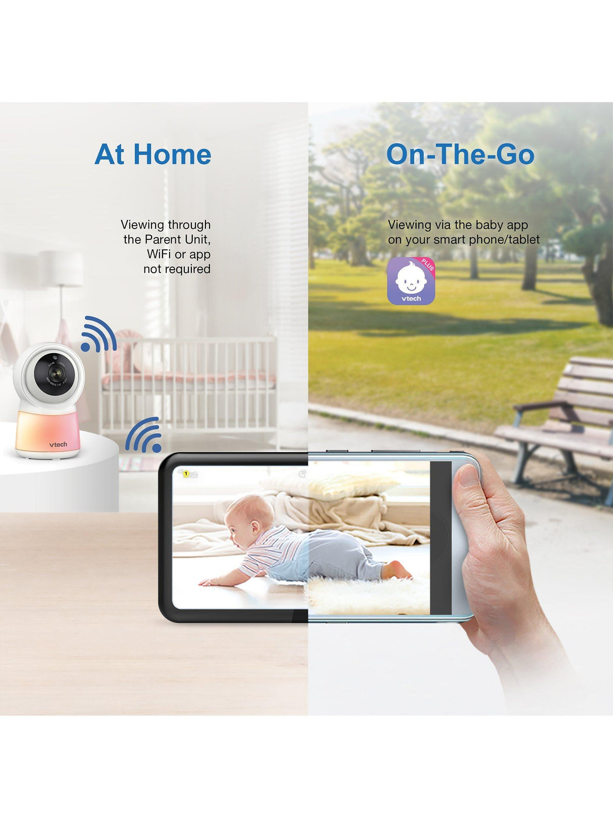 VTech RM5755HD 5 inch Display Smart Wi-Fi 1080p Video Baby Monitor - White