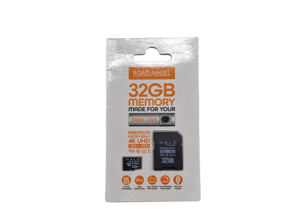 Road Angel Halo RSD32 32GB 100MB/s 667x Premium microSDHC Card 4K UHD Black