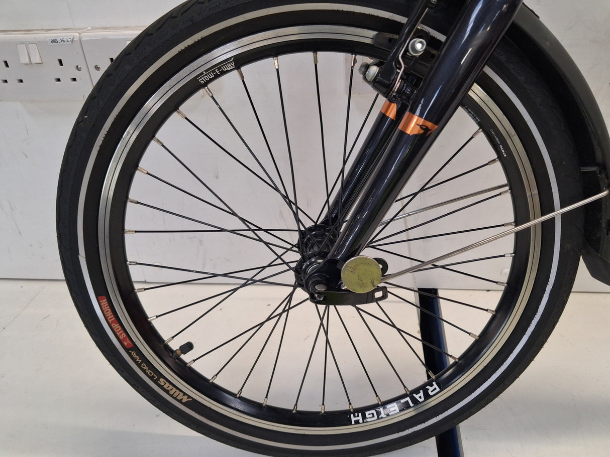 Raleigh Stow-E-Way Folding Compact 7~Speed 20" Wheel Alloy E--Bike Dark Blue