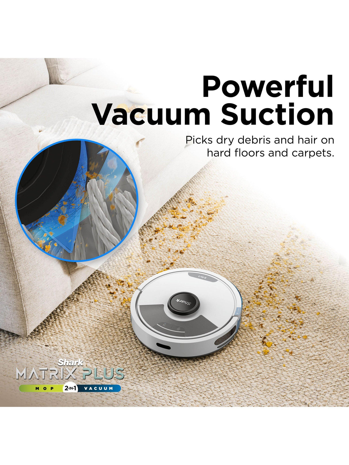 Shark Matrix Plus 2-in-1 Cordless Robot Vacuum Cleaner Mop - White/Silver