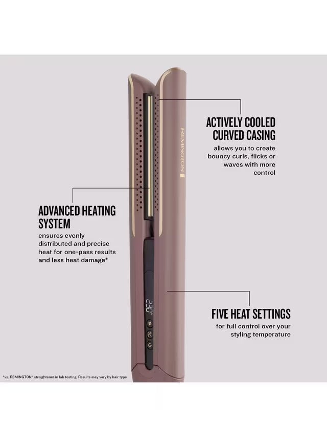Remington S8930 AIRvive Ceramic-Coated Corded Slim Hair Straighteners Mauve