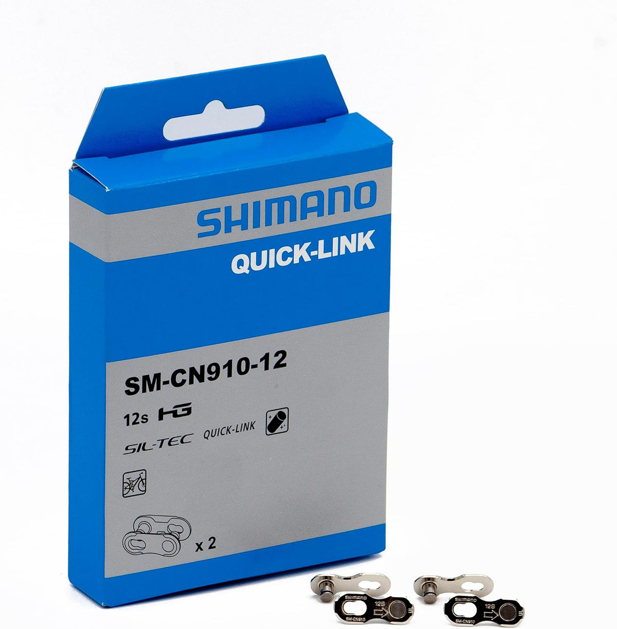 Shimano SM-CN910-12 Pair 11/12-Speed Bicycle Chain Quick Link - Silver