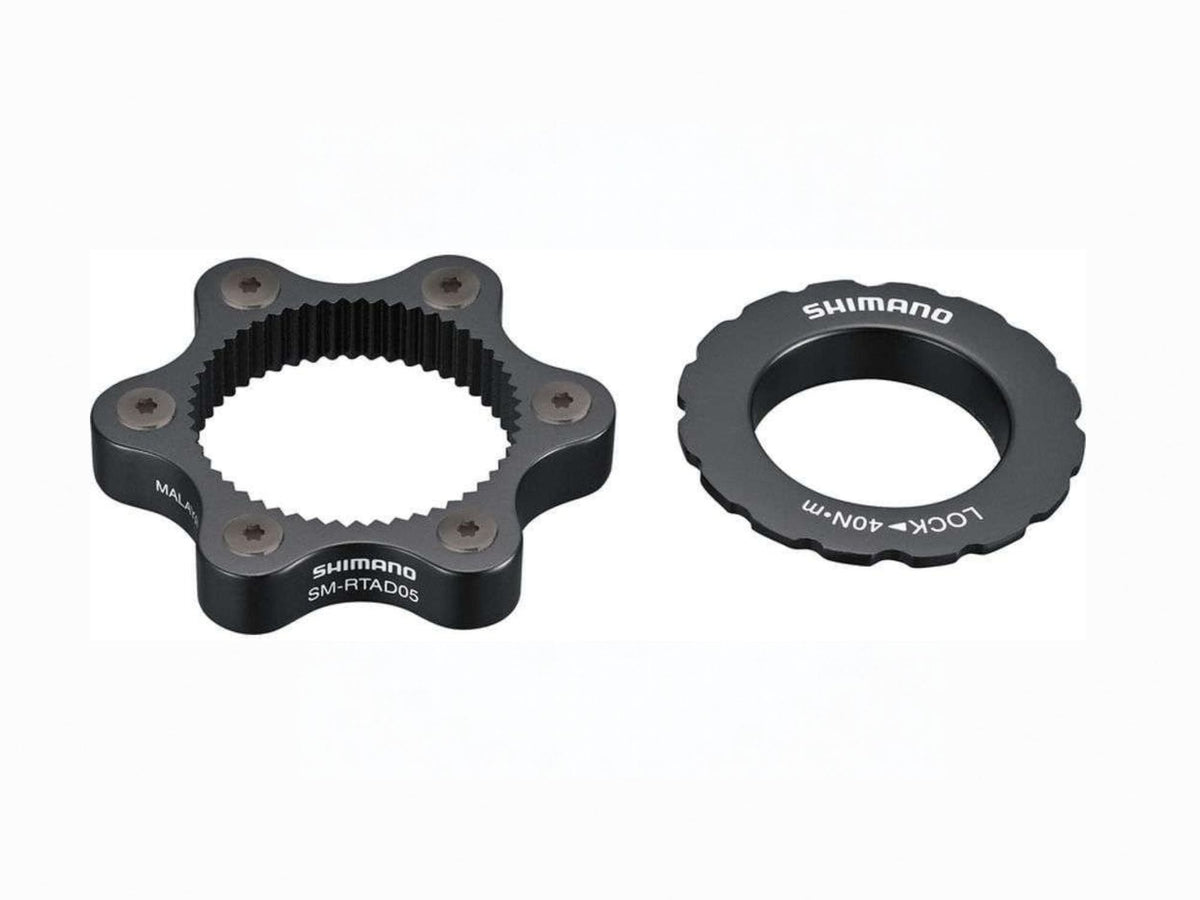 Shimano SM-RTAD05 Centre Lock to 6-Bolt Disc Brake Adapter - Silver/Black