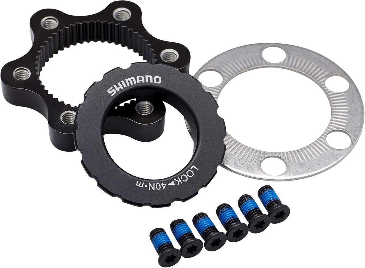 Shimano SM-RTAD05 Centre Lock to 6-Bolt Disc Brake Adapter - Silver/Black