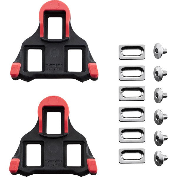 Shimano SM-SH10 SPD-SL Fixed 0 Degree Float Road Pedal Cleats - Pair - Red