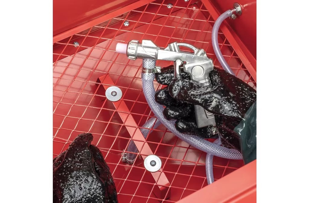 SIP Portable Worksop Equipment Abrasive Sand Blast Cabinet 90psi - Red