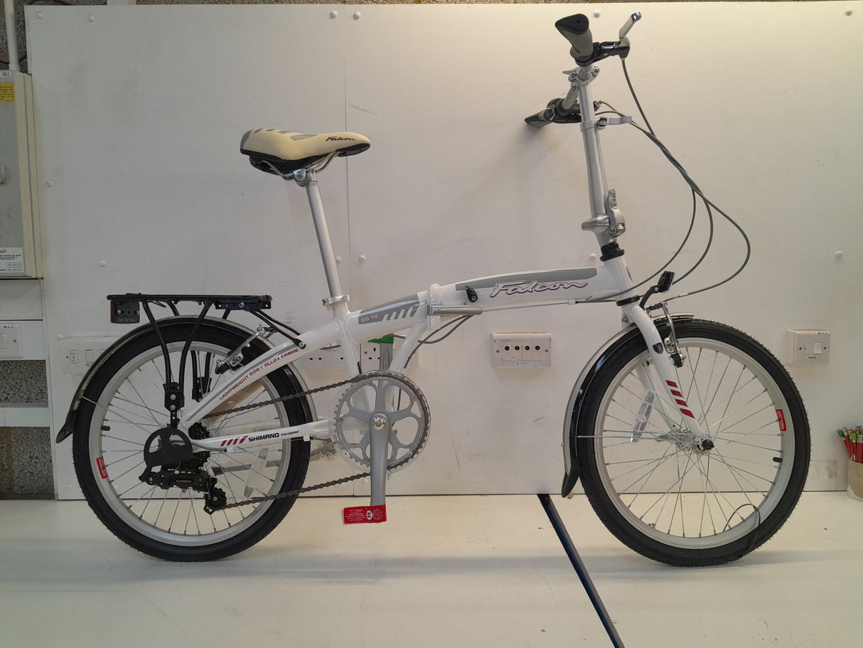 Falcon Go-to Unisex 20" Wheel 7-Speed Compact Alloy Folding Bike - White