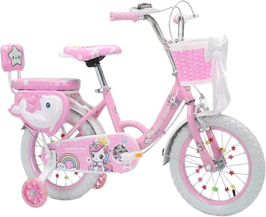 Touch of Venetian Kids Unicorn-12 Stabilisers 12" Children’s Bicycle - Pink