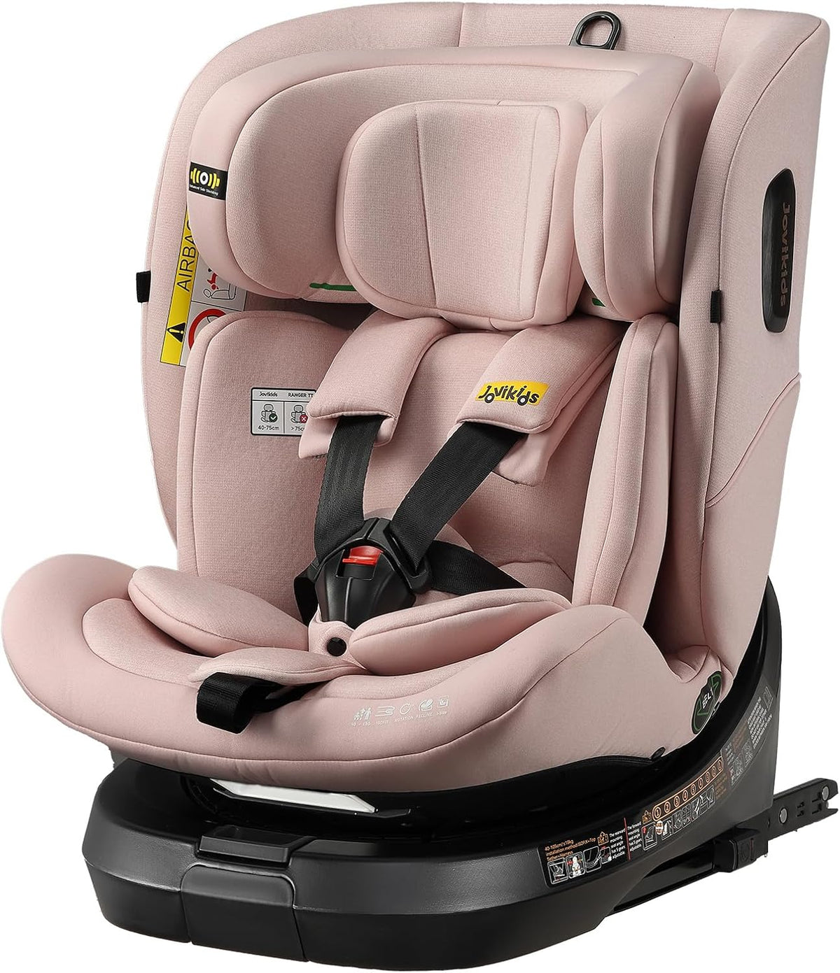 Jovikids Ranger i-Size ISOFIX Top Tether Car Seat - 40-150cm - Rosewood Pink