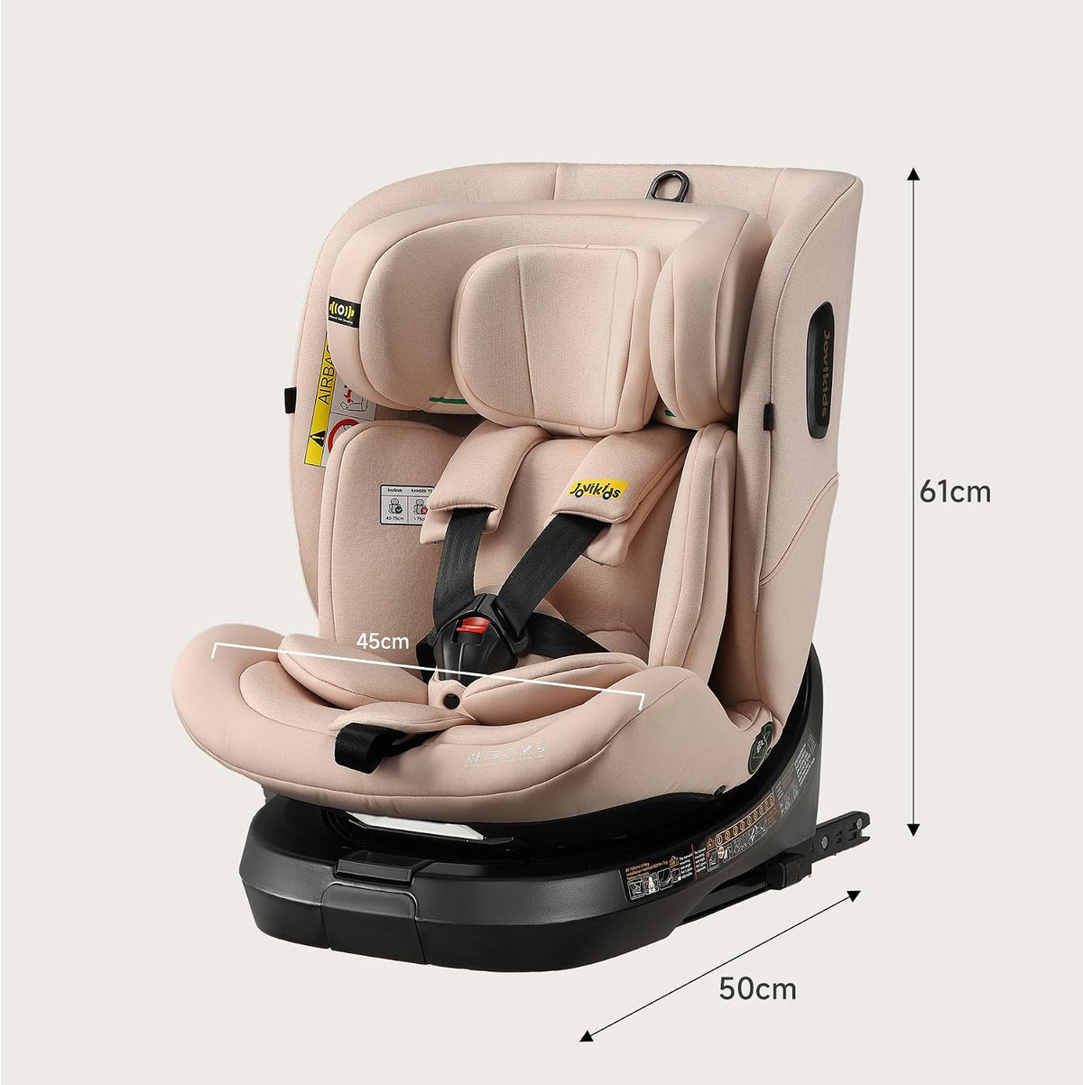 Jovikids Ranger i-Size ISOFIX Top Tether Car Seat - 40-150cm - Rosewood Pink