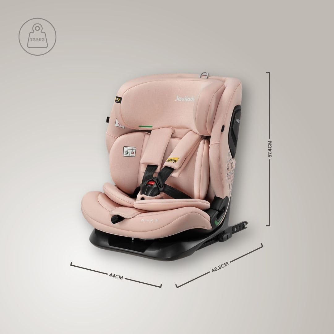 Jovikids Cici i-Size ISOFIX Top Tether Car Seat - 76-150cm - Rosewood Pink