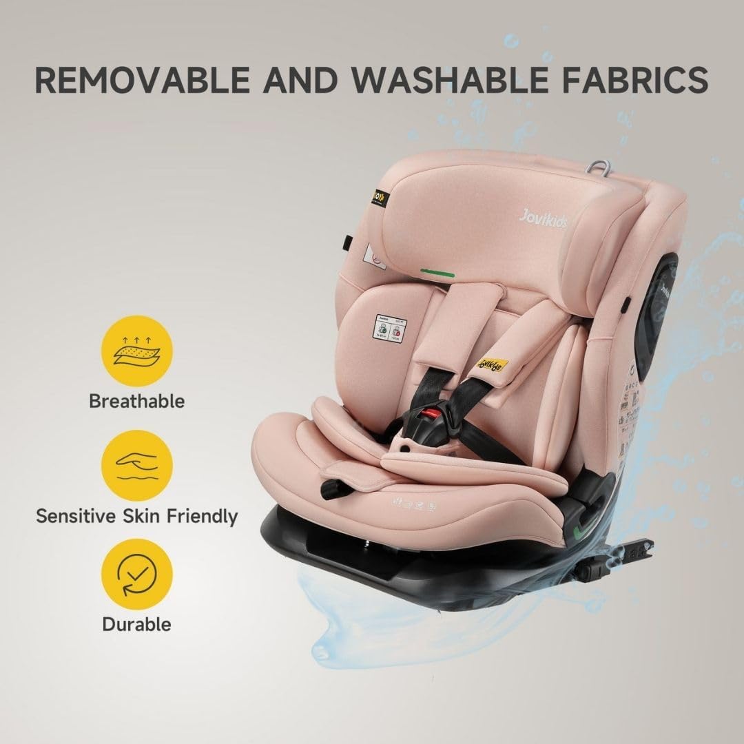 Jovikids Cici i-Size ISOFIX Top Tether Car Seat - 76-150cm - Rosewood Pink