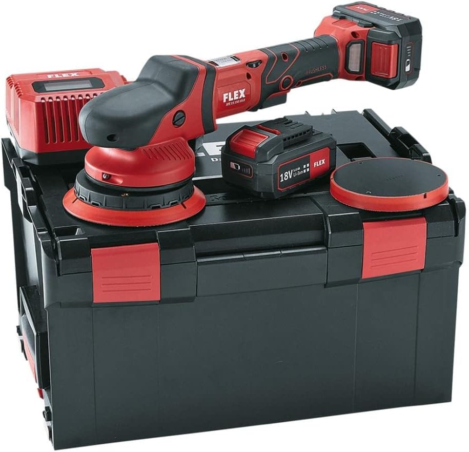 Flex XFE 15 150 18.0-EC 18V Cordless Roto Random Orbit Polisher Set - Red