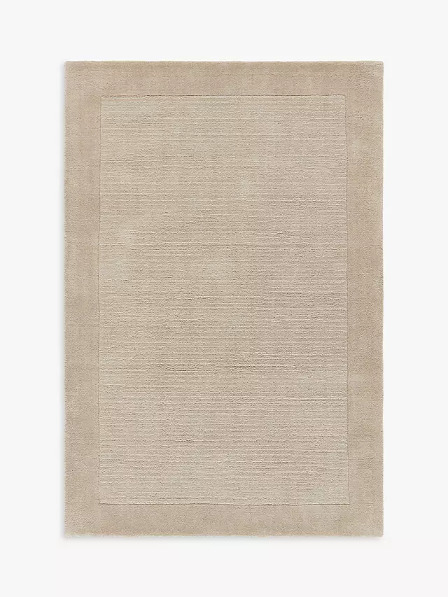 John Lewis & Partners Border Wool Rug - Pale Mole - L230 x W160 cm