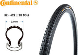 Continental Ride Tour 700x32C Reflective Wired City Touring Bike Tyre Black
