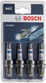 Bosch FR78NX N62 0242232815 Super 4 M14 Spark Plugs Set of 4 - Silver/White