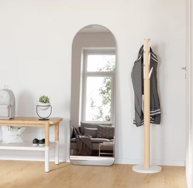 Umbra Hubba Arch Modern Decorative Leaner Mirror 158 x 51cm - Titanium - Kazoop 