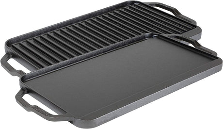 Lodge Cast Iron Reversible Rectangular Grill Pan Griddle - 25cm - Kazoop 
