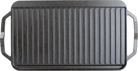 Lodge Cast Iron Reversible Rectangular Grill Pan Griddle - 25cm - Kazoop 