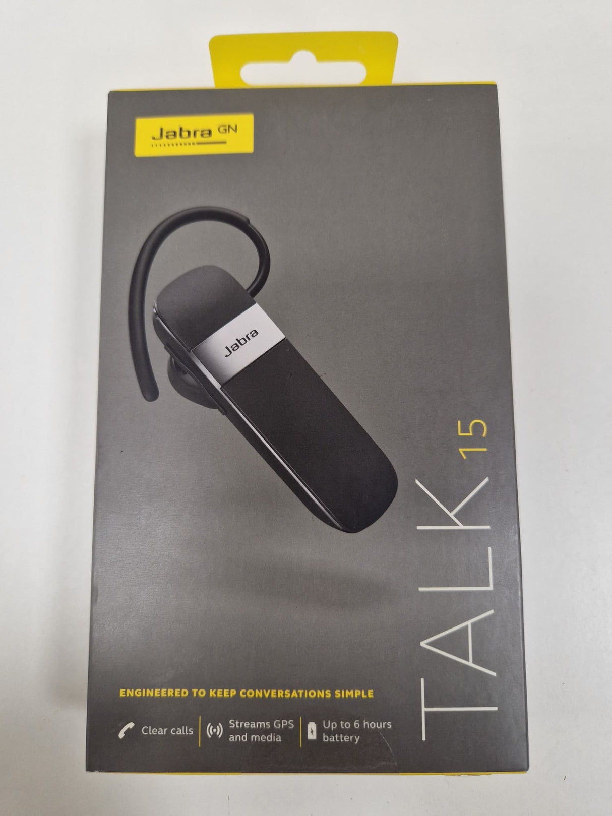 Jabra Talk 15 Bluetooth Mono Headset Clear Calls GPS Music Streaming - Black