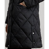 Ralph Lauren Women's Hooded Diamond Quilted Puffer Jacket Coat - Black - M