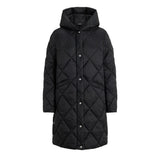 Ralph Lauren Women's Hooded Diamond Quilted Puffer Jacket Coat - Black - M