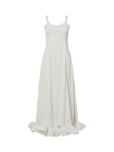 YAS Ruffle Trim Sleeveless Slim Maxi Wedding Dress - Gardenia Cream - UK 10