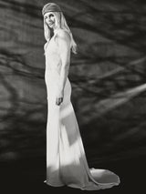 YAS Dottea Halterneck Sheath Sleeveless Maxi Wedding Dress - White - UK 12