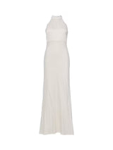 YAS Dottea Halterneck Sheath Sleeveless Maxi Wedding Dress - White - UK 12