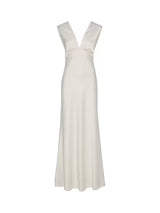 YAS Dottea Bow Back Sleeveless Sheath Maxi Wedding Dress - White - UK 10
