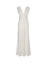 YAS Dottea Bow Back Maxi Sleeveless Sheath Wedding Dress - White - UK 12