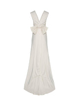 YAS Dottea Bow Back Maxi Sleeveless Sheath Wedding Dress - White - UK 12