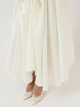 YAS Ellina Ruffle Sleeveless Asymmetrical A-Line Wedding Dress - White UK 8