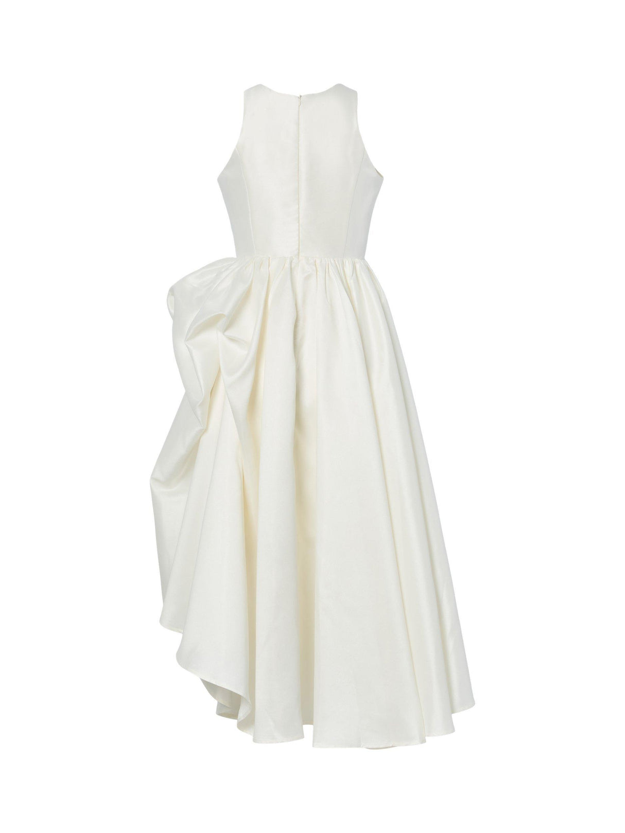 YAS Ellina Ruffle Sleeveless Asymmetrical A-Line Wedding Dress - White UK 8