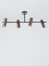 John Lewis Dimmable Cooper 4 Adjustable Spotlight Ceiling Bar - Dark Bronze
