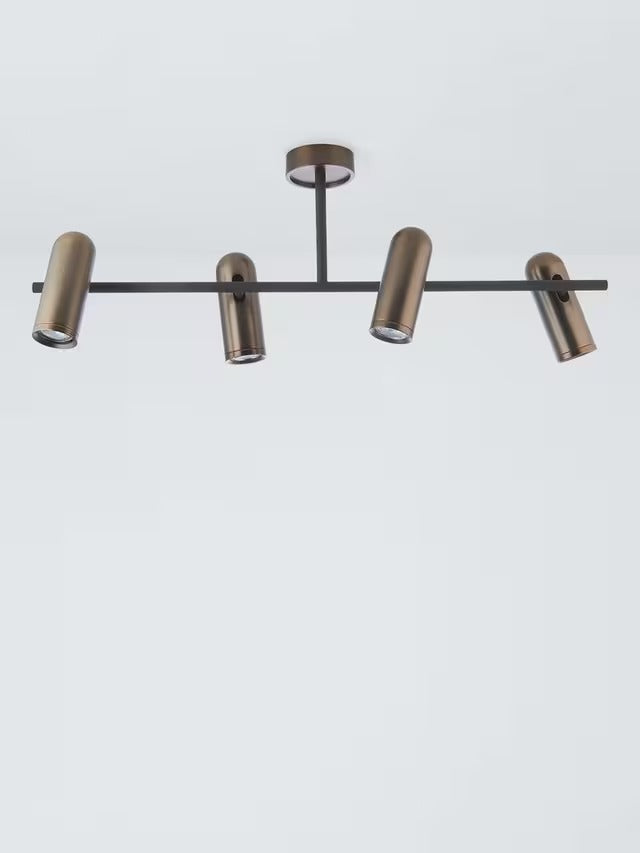John Lewis Dimmable Cooper 4 Adjustable Spotlight Ceiling Bar - Dark Bronze