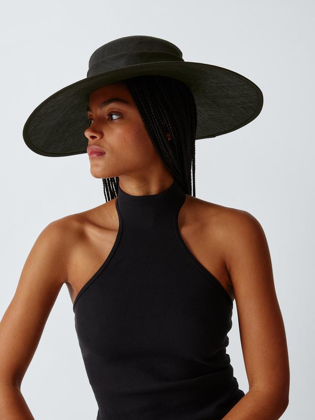 John Lewis Audrey Plain Wide Brim Abaca Band Women's Occasion Hat - Black