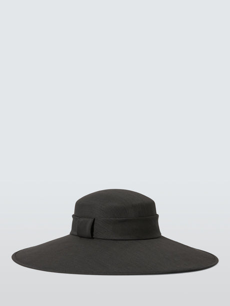 John Lewis Audrey Plain Wide Brim Abaca Band Women's Occasion Hat - Black