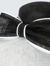 John Lewis Betty Wedding Asymmetric Woven Downturn Brim Bow Hat White/Black