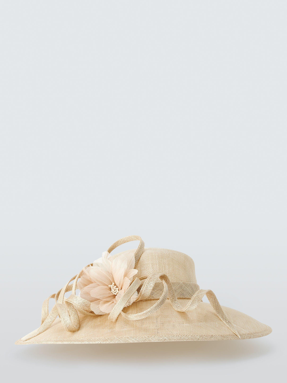 John Lewis Women's Heather Wide Brim Abaca Occasion Wedding Hat - Champagne