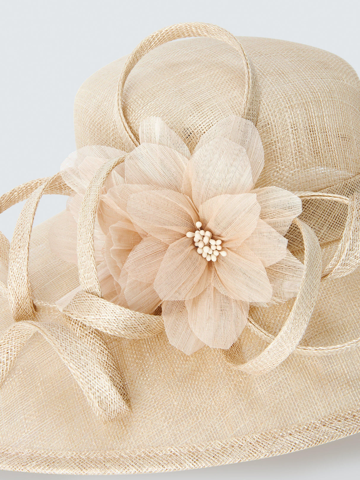 John Lewis Women's Heather Wide Brim Abaca Occasion Wedding Hat - Champagne