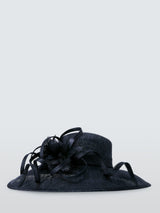 John Lewis Heather Wide Brim Floral Women’s Occasion Hat - Navy - One Size