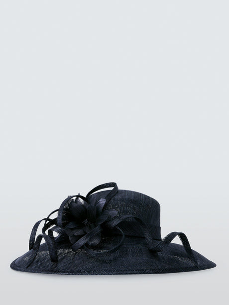 John Lewis Heather Wide Brim Floral Women’s Occasion Hat - Navy - One Size