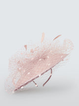 Snoxells Sabrina Feather Medium Disc Wedding Race Day Fascinator Light Pink